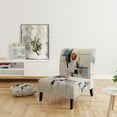 thumbnail image 2 of Designart "Beige Minimalist Collage III" Multi-Color Patch Upholstered Accent Chair - Modern Arm Chair For Living Room, 2 of 7