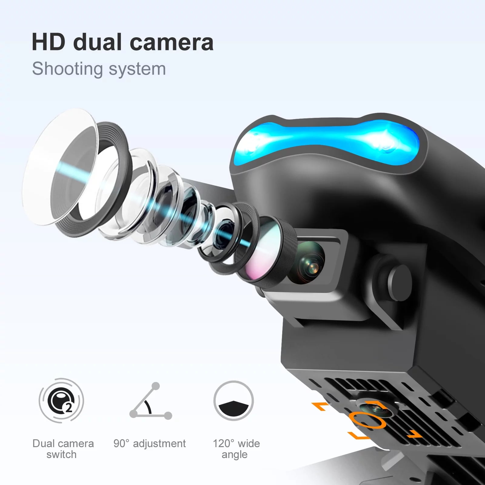 BEEPRINCESS Drone con Cámara Dual 4K HD para Adultos Niños, RC Quadcopter con 2 Baterías Modulares de 1800 Mah para 30 Minutos de Vuelo Largo