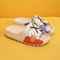 thumbnail image 3 of Diapositivas de almohada con estampado de dibujos animados para mujer, pantuflas de EVA antideslizantes con punta abierta, zapatos para interiores y exteriores, 3 of 4