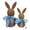 #010#- Blue Set, variant on Rattan Effect Resin Bunnies with Bow 2-Pcs Large & Small, Easter Decorations Bunny Figurines Set, Farmhouse Spring Table Centerpiece Decor for Home Wedding Gift - Green