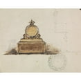 thumbnail image 2 of Robert Smirke 14x12 Black Ornate Wood Framed Double Matted Museum Art Print Titled: Study for a Piece of Furniture, 2 of 5