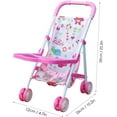 thumbnail image 4 of LAICAIW Baby Doll Stroller, Foldable Doll Stroller, Baby Doll Carriage, Realistic Convertible Doll Pram, Toy Baby Stroller, Creative Baby Doll Stroller Play Set for Toddler and Girls, Nuturing and R, 4 of 7