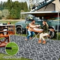 thumbnail image 6 of CAROMIO 9' x 12' Grey & White Outdoor Rug Plastic Straw Rug Bohemia Carpet Waterproof PP Tube Woven Portable Mat for RV, Patio Decor, Porch, Balcony, Picnic, 6 of 7
