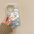 thumbnail image 3 of Cute Cartoon Animal Surf Rabbit Bunny Dolphin Fish Shell Iridescent Marbling Phone Case Compatible with iPhone Case (Dolphin,iPhone 12 Pro Max), 3 of 7