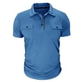 thumbnail image 2 of Men's Polo Shirts with 2 Pockets Short Sleeve Quick Dry Casual Sports Outdoor Golf Shirt for Men Basic T-Shirt Tops, 2XL, 2 of 6