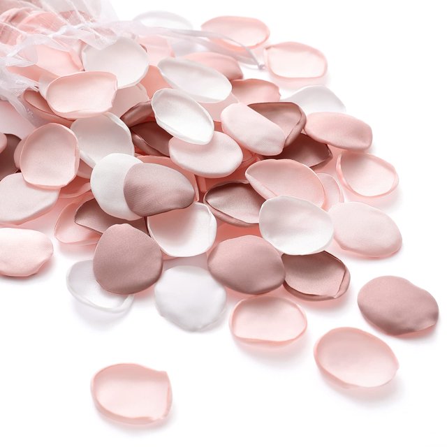 Pétalos de rosa de seda Serwalin, 300 unidades, mezcla rosa nude