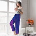 thumbnail image 6 of Picia Neon Gradient Blue Womens Soft Woven Cotton Elastic Waistband Sleep Pajama Pant Lounge Sleep Pant With Pockets And Drawstring-Large, 6 of 9