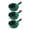 thumbnail image 3 of Plato para salsa de cerámica, recipiente portátil para condimentos, para picnic, pequeño, blanco Pequeño verde oscuro, 3 of 9