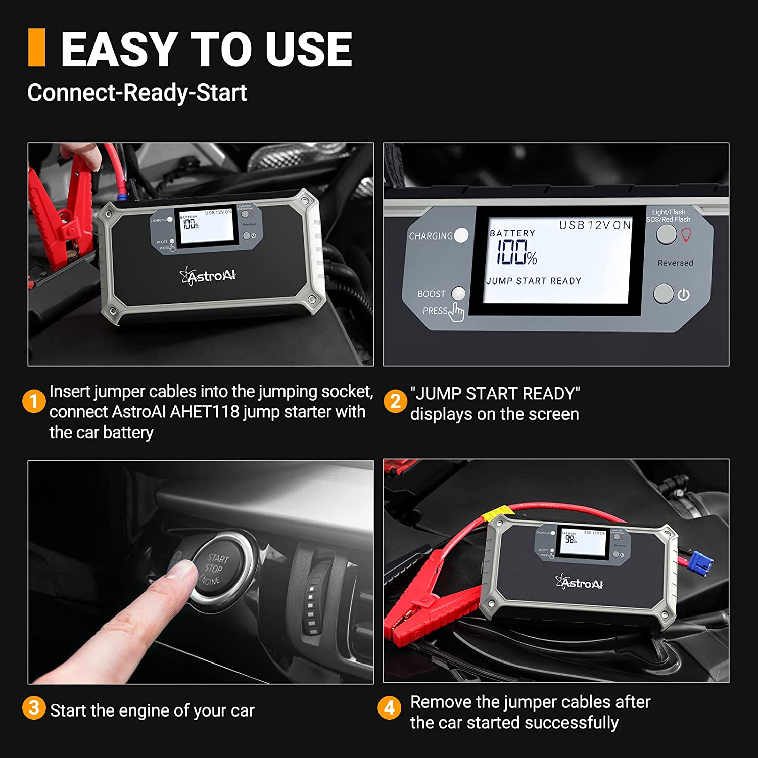 AstroAI 6000A Jump Starter with Power Bank, Compass & LED photo 3