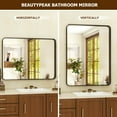 thumbnail image 5 of BEAUTYPEAK Bathroom Mirror 30x40 inch, Modern Round Corner Vanity Wall Mirror，Black, 5 of 7