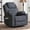 Dark Gray, variant on MEETWARM Swivel Rocker Massage Recliner Chair with Heat Ergonomic, Manual Glider Rocking Recliner Chair, 360° Swivel Lounge Reclining Chair with 4 Pockets/Cup Holders/Remote Control/USB Ports, Brown