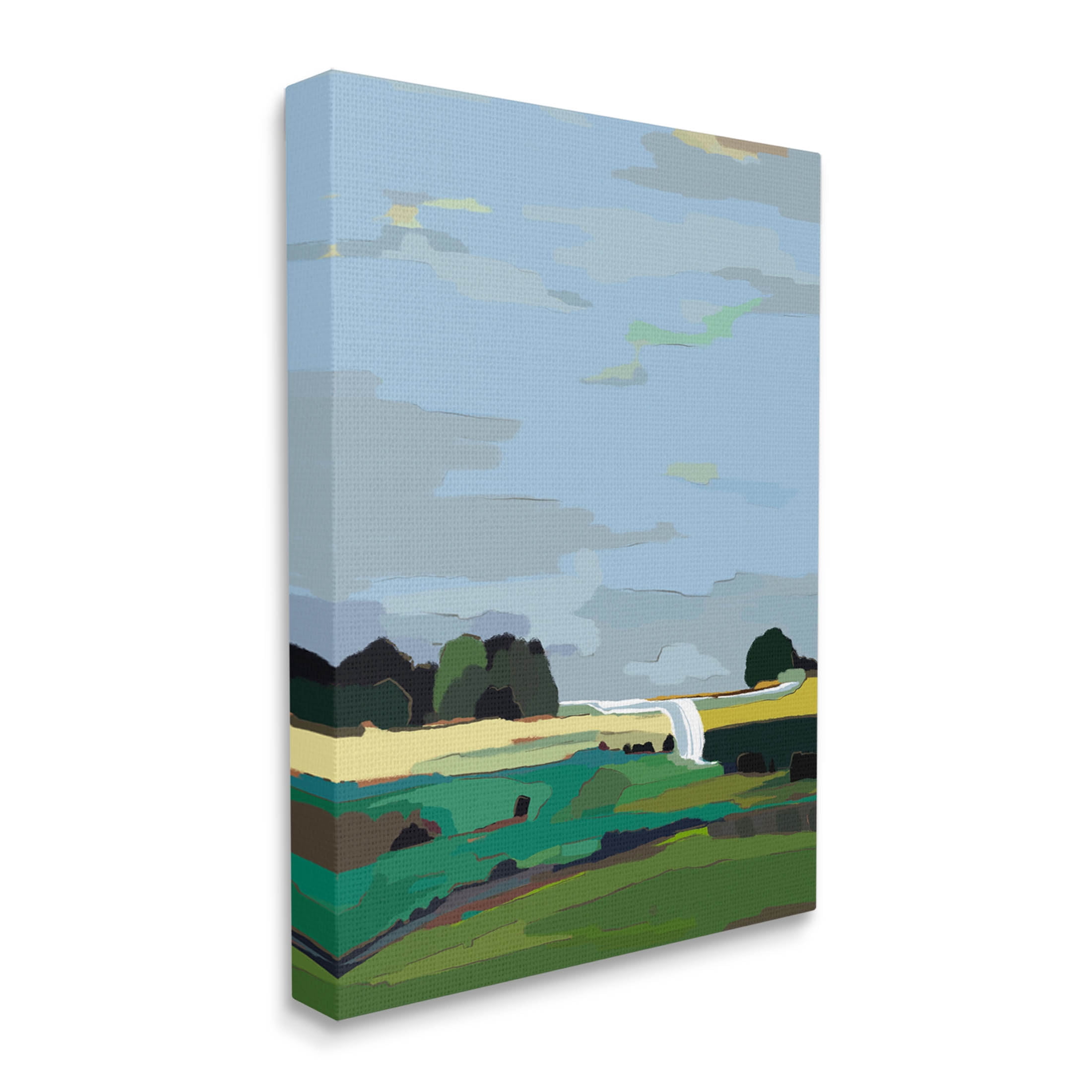 Stupell Industries Flowing Stream Rural Landscape Graphic Art Gallery Wrapped Canvas Print Wall Art, Design by Nikita Jariwala