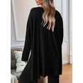 thumbnail image 6 of Women'S Two Piece Lounge Sets Matching Long Sleeve Shirts Wide Leg Pants Tracksuits Fall Clothes Black L, 6 of 7