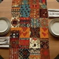 thumbnail image 5 of Boho Vintage Table Runner, Brown Ethnic Middle Century Geometric Washable Cotton Linen Table Runners 90 Inches Long, Dresser Scarf Runner for Dining/Coffee/Kitchen/Hallway Tables 13''x90'', 5 of 9
