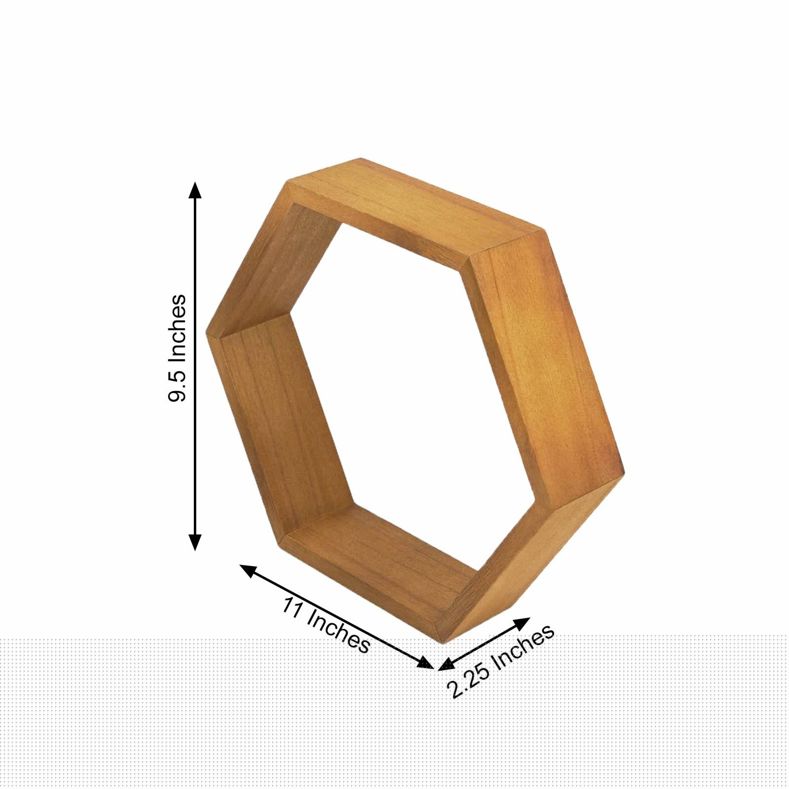 thumbnail image 2 of BalsaCircle 2 Natural 9" Hexagon Geometric Wall Shelves Wood Centerpieces Wedding Party Catering Decorations, 2 of 8