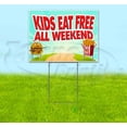 thumbnail image 1 of Kids Eat Free All Weekend (18" x 24") Yard Sign, Includes Metal Step Stake, 1 of 6