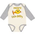 thumbnail image 3 of Inktastic Mama's Little Guppy Cute Yellow Fish Boys or Girls Long Sleeve Baby Bodysuit, 3 of 5