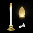 Set of 12 Christmas Window Candles With Gold Holders Battery Operated