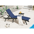 thumbnail image 3 of AECOJOY Outdoor Lounge Chair with Adjustable Positions, Aluminum Chaise Lounge Outdoor for Pool, Garden, Beach, Navy, 3 of 7