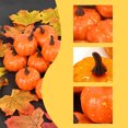 thumbnail image 5 of Artificial Mini Pumpkins, Foam Decorative Pumpkins, 12Pcs White Yellow Lifelike Halloween Thanksgiving Fall Home Table Decorations, Small Lightweight Plastic Pumpkin Props, 5 of 6