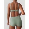 thumbnail image 6 of Women's Green Sports Bra and High Waist Shorts Set, Two Piece Yoga Workout Outfit, 6 of 6