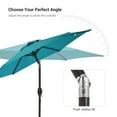 thumbnail image 3 of Sonerlic 7.5ft Round Patio Market Umbrella with Steel Frame, Outdoor Table Umbrella for Yard, Poolside and Deck, Turquoise, 3 of 7