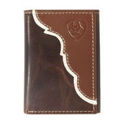 Ariat® Men's Tan Overlay Embossed Shield Logo Trifold Wallet A3547808