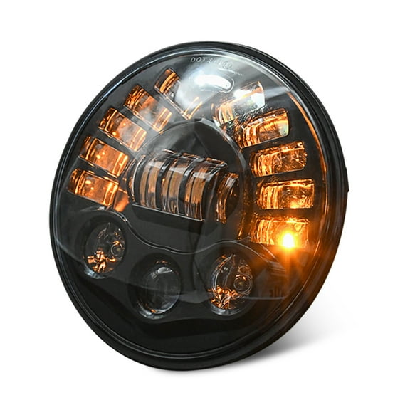 Anself 7'' Inch 85W LED Headlights Replacement for Jeep Wrangler JK TJ LJ 1997-2018, w/ DRL, High/Low Beam,and Amber Turn Signal Halo Lights 1pc