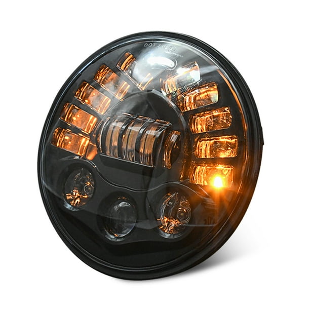 Anself 7'' Inch 85W LED Headlights Replacement for Jeep Wrangler JK TJ LJ  1997-2018, w/ DRL, High/Low Beam,and Amber Turn Signal Halo Lights 1pc -  