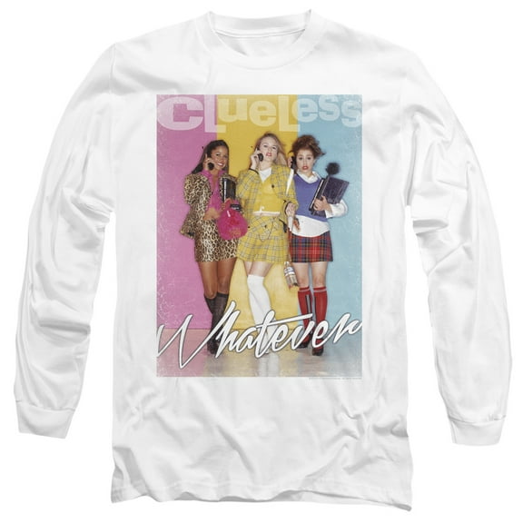 Clueless Whatever Long Sleeve Adult 18/1 T-Shirt White
