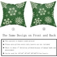 thumbnail image 5 of Green Christmas Pillow Covers 20x20 Set of 2 Xmas Snowflakes Snow Holiday Decoration Print Decorative Outdoor Pillowcases Seasonal Winter Gift Farmhouse Throw Cushion Case Decor for Couch Sofa Bed, 5 of 6