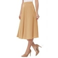 thumbnail image 2 of Women's Classic High-Waist Pleated Midi Skirt A-Line Flare for Everyday Elegance, 2 of 5