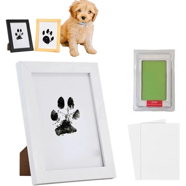 Kit de marco y almohadillas de tinta para huellas de patas, kit de impresión de huellas de patas de perros y gatos, kit para hacer huellas de patas, regalo de recuerdo conmemorativo para mascotas, mar
