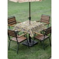 thumbnail image 4 of Outdoor Tablecloths with Umbrella Hole & Zipper, Vintage Flowers 60x60 Inch Square Tablecloths, Spring Yellow Floral Country Leaves Blue Birds Waterproof Table Cloth, Patio/Pool Table Covers, 4 of 8