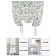thumbnail image 6 of Turquoise Farmhouse Tie Up Curtains for Window, Thermal Insulated Balloon Shade Adjustable Rod Pocket Curtains Valance Panels for Kitchen Bathroom Cafe 52 x 45 Vintage Flower Leaf Botanical Plant, 6 of 6