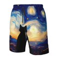 thumbnail image 4 of Logiee Cat Under Starry Skies Print Mens Swim Trunks Quick Dry Board Shorts,Breathable Hawaii Beach Shorts Swimwear Bathing Suits-XX-Large, 4 of 6