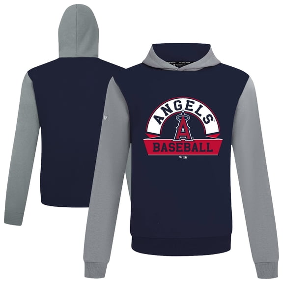 Men's Levelwear Navy Los Angeles Angels Throwback Ultimate Banner Arch Hoodie