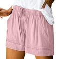 thumbnail image 2 of Linen Shorts for Women 2025 Clearance Plus Size Shorts Pull on Lightweight Summer Shorts Loose Elastic Waist Drawstring Lounge Casual Comfy Shorts Trendy Vacation Beach Shorts With Pockets 4" Inseam, 2 of 8