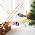 thumbnail image 3 of Cat Teaser Toy Wooden Faux Feather Mouse Shape Cat Teaser Wand Cat Training Toy, 3 of 6