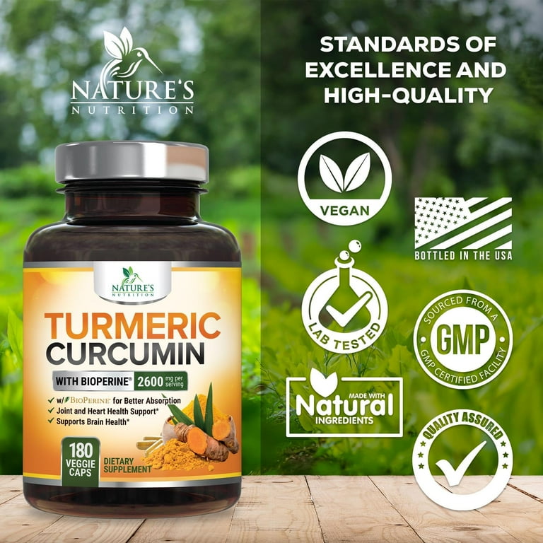 Nature's Nutrition Turmeric Curcumin Supplement â€“ 95