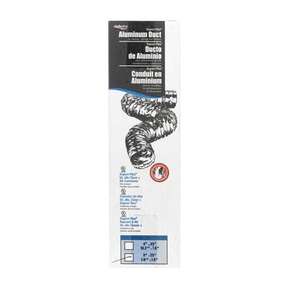 Superr-Flex FUL0325 Silver/White Aluminum Flexible Vent Hose 3 Dia. x 300 L in.