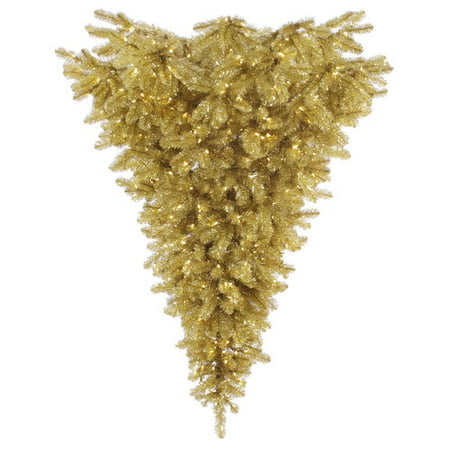Vickerman 6' Champagne Upside Down Artificial Christmas Tree with 600 Clear Lights - Walmart.com