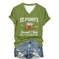 thumbnail image 2 of Tittly T Shirts for Women Graphic Tees Women's Fashionable Casual Loose Special Printed V Neck Short Sleeved Top T Shirt Tshirts Shirts Tops for Women Trendy Green XL, 2 of 4