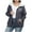 Sherpa Jacket Women-Gray, variant on Women's Fleece Jacket Plus Size Oversized Full Zip Sherpa Lined Jackets Thicken Warm Long Sleeve Loose Hoodie Heart Print Hooded Sweatshirt Hiking Classic Thermal Winter Coats with Pockets
