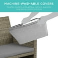 thumbnail image 6 of Best Choice Products 4-Piece Outdoor Wicker Patio Conversation Furniture Set w/ Table, Cushions - Taupe/Cement Gray, 6 of 8