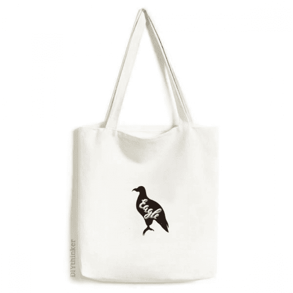Eagle Black And White Animal Tote Canvas Bag Shopping Satchel Casual Handbag