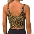 thumbnail image 4 of Goofa Gold Glitter Leopard Printed Sports Bras for Women, High Impact Running Bra Workout Crop Tank Tops Longline Sports Bra Push up-Small, 4 of 9