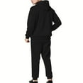 thumbnail image 4 of Timoontee Men's 2 Piece Tracksuit Set Outfit Long Sleeve Hoodies Zip Up Sweatshirts with Drawstring Sweatpants for Hiking Jogging Workout Relaxed Fit Casual Clothes Black XXL, 4 of 8