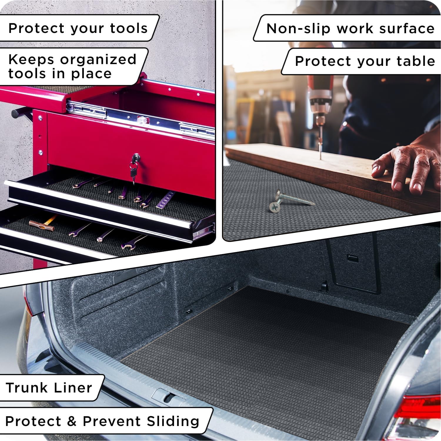 Grippety Slip-Resistant Floor Mat Roll & Yoga Mat – 25ft x 24" x 5mm – Cut-to-Fit Hallway Runner, Kitchen Mat, Drawer Liner, Shelf Liner, Bench Mat, Washable Pet Crate Pad, Cabinet Liner – Charcoal