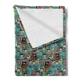 thumbnail image 2 of Pirates Soft Flannel Fleece Blanket, Pattern of Pirate Ships in the Sea Adventure Kids Nautical Theme Cartoon Characters, Cozy Plush for Indoor and Outdoor Use, 50" x 60", Multicolor, by Ambesonne, 2 of 5